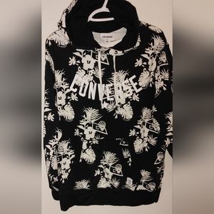 Converse black and white tropical hoodie size medium NWT